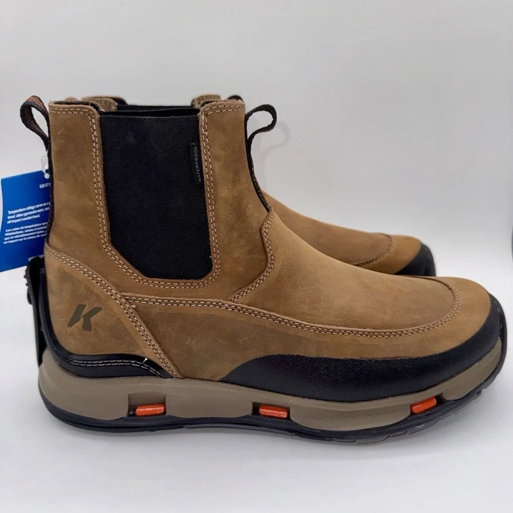 Korkers Alpine Trailtrac Boots Men's Size 11.5 Brown Waterproof Leather